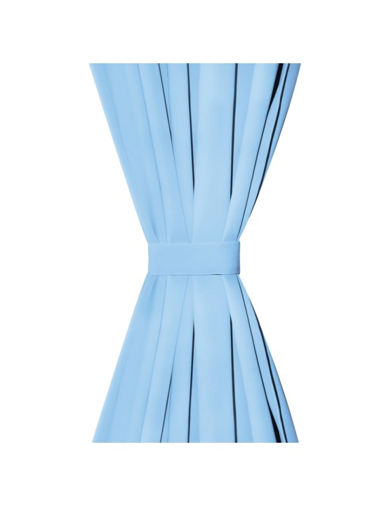 Mikro-satiiniverhot silmukoilla 2 kpl 140x245 cm Turkoosi