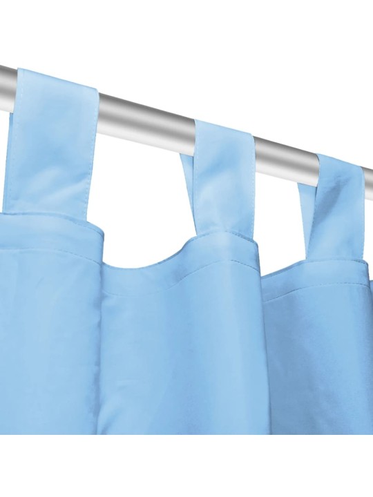 Mikro-satiiniverhot silmukoilla 2 kpl 140x245 cm Turkoosi