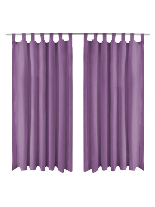 Mikro-satiiniverhot silmukoilla 2 kpl 140x175 cm Violetti