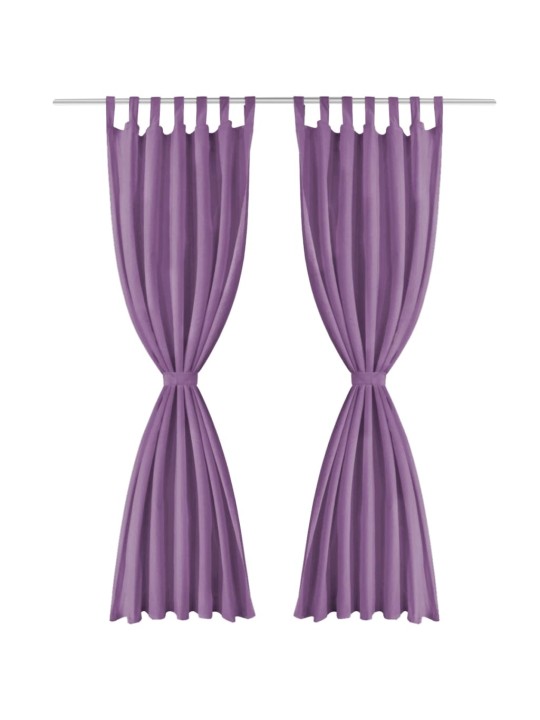 Mikro-satiiniverhot silmukoilla 2 kpl 140x245 cm Violetti