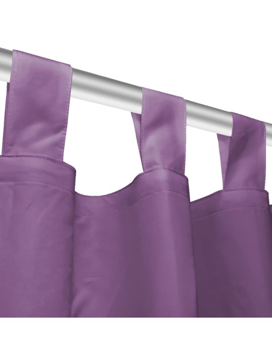 Mikro-satiiniverhot silmukoilla 2 kpl 140x245 cm Violetti