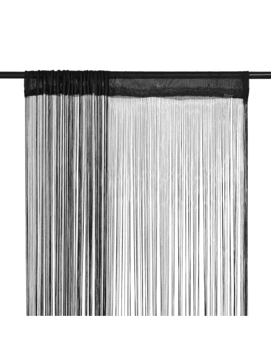 String-verhot 2 kpl 100x250 cm Musta