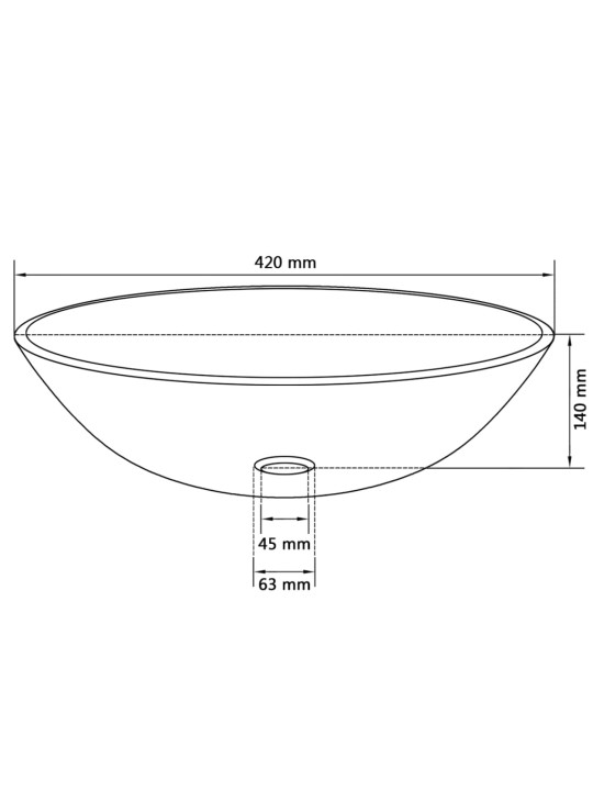 Pesuallas Karkaistu Lasi 42 cm Läpikuultava