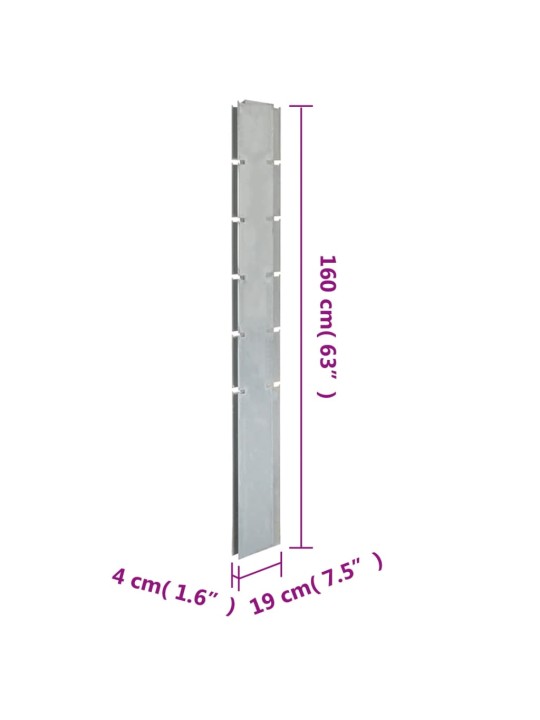 Kivikori aitatolppa hopea 160 cm galvanoitu teräs