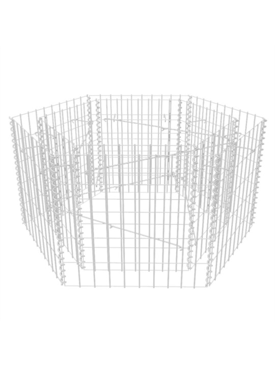 Korotettu kuusikulmainen gabion-/kivikorikehys 100x90x50 cm