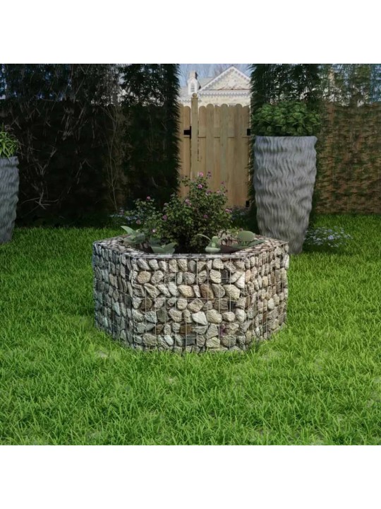 Korotettu kuusikulmainen gabion-/kivikorikehys 100x90x50 cm