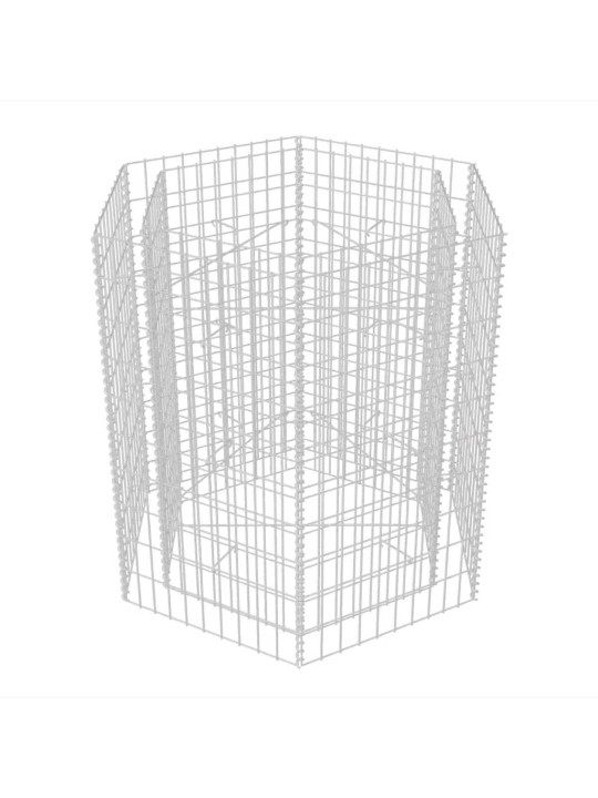 Korotettu kuusikulmainen gabion-/kivikorikehys 100x90x100 cm