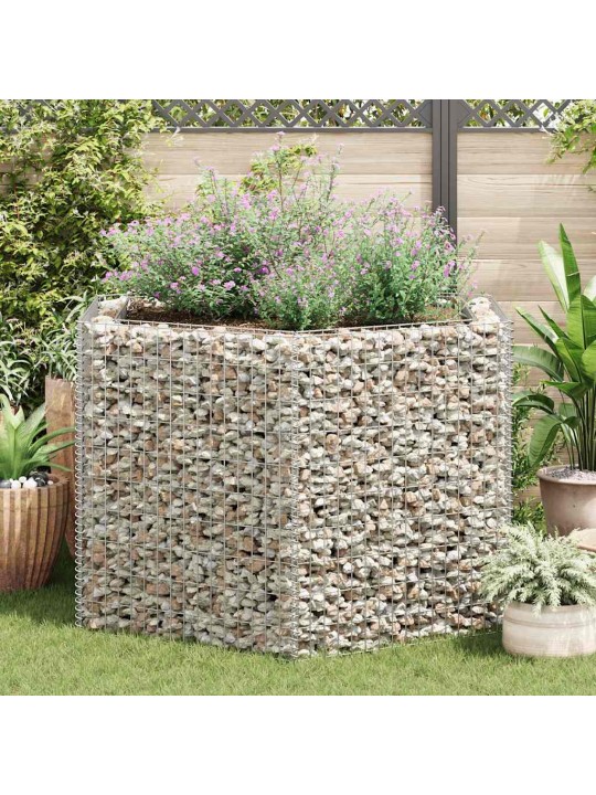 Korotettu kuusikulmainen gabion-/kivikorikehys 160x140x100 cm