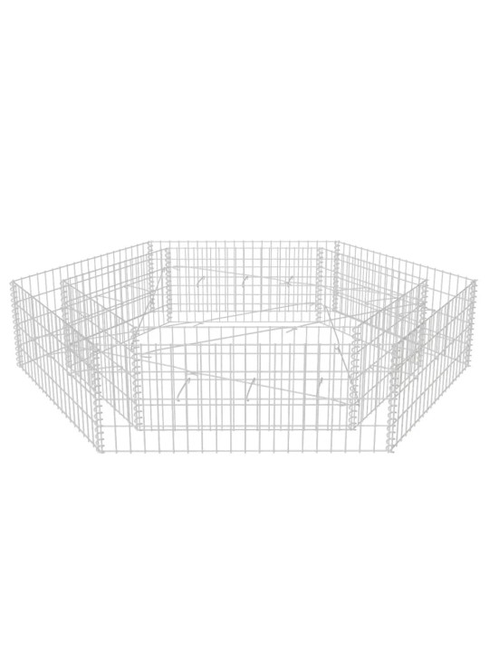 Korotettu kuusikulmainen gabion-/kivikorikehys 200x173x40 cm