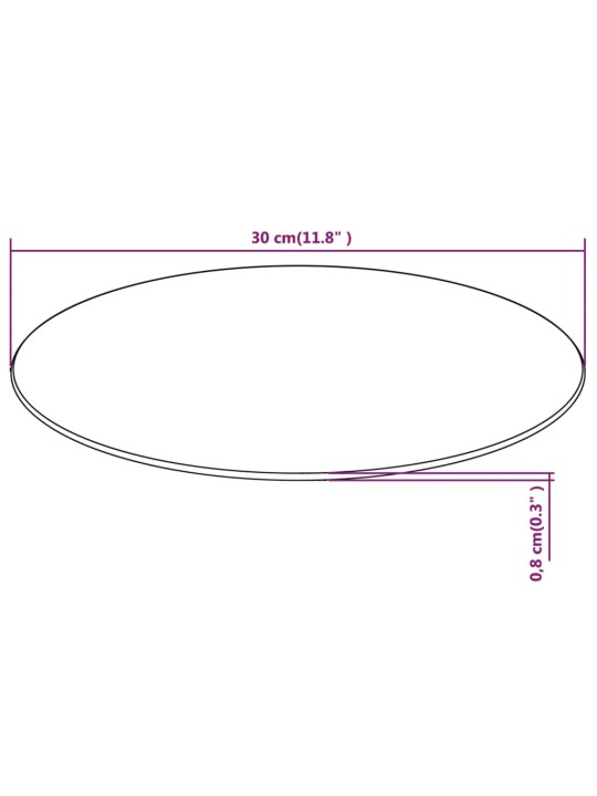 Pöytälevy Karkaistu Lasi Pyöreä 300 mm