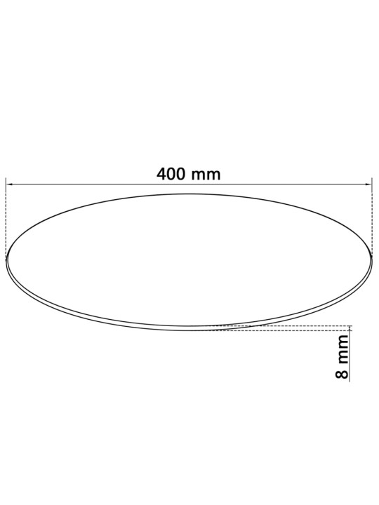 Pöytälevy Karkaistu Lasi Pyöreä 400 mm