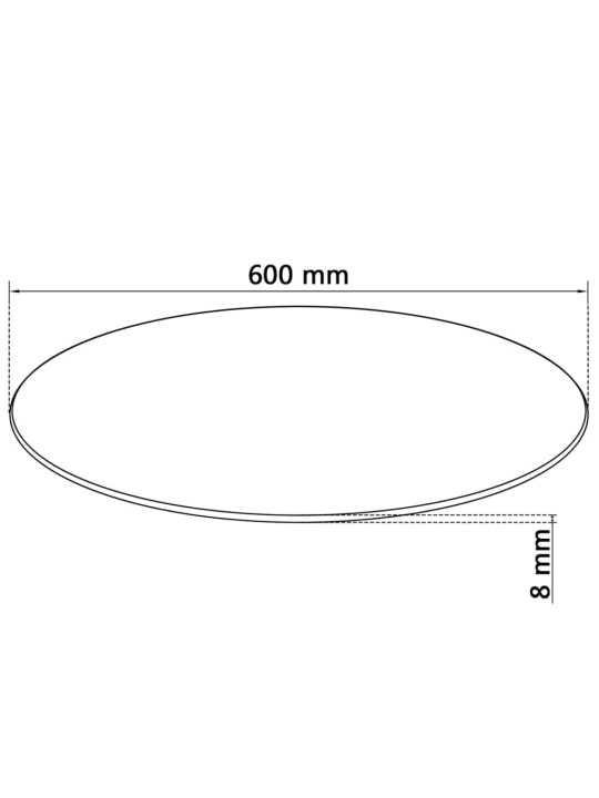 Pöytälevy Karkaistu Lasi Pyöreä 600 mm