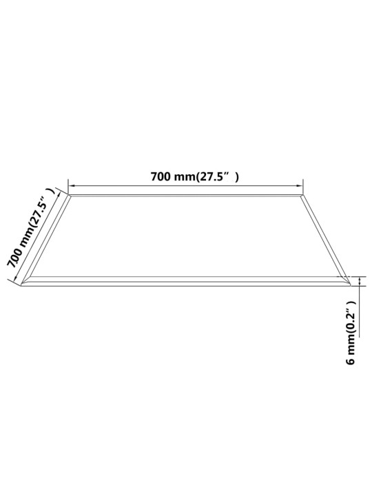 Pöytälevy Karkaistu Lasi neliö 700x700 mm