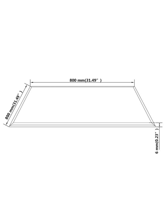 Pöytälevy Karkaistu Lasi neliö 800x800 mm