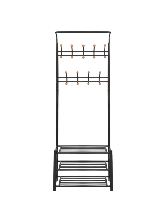 Vaatenaulakko kenkätelineellä 68x32x182,5 cm Musta