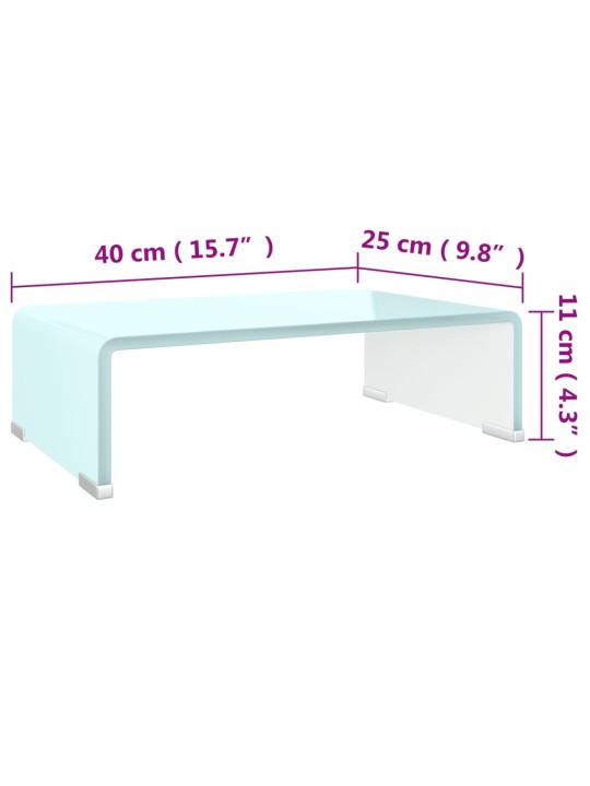 TV-taso/Näyttöteline vihreä lasi 40x25x11 cm