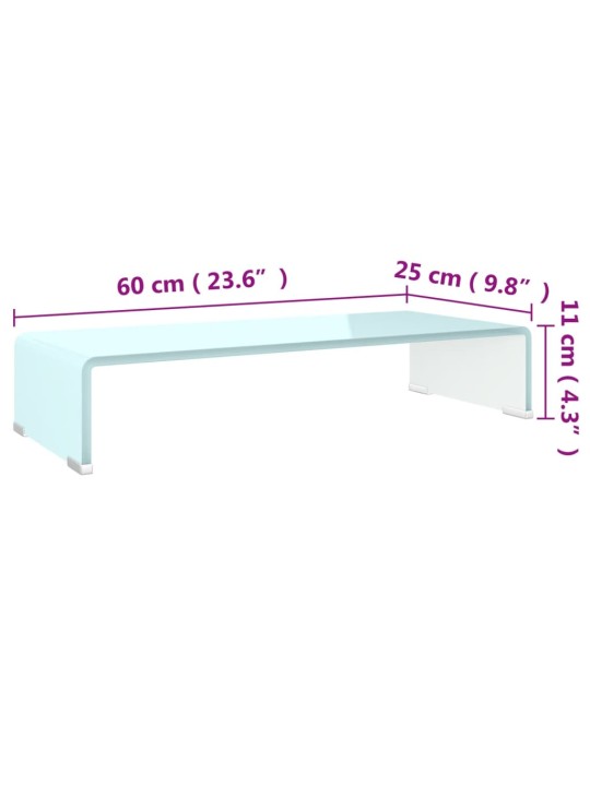 TV-taso/Näyttöteline vihreä lasi 60x25x11 cm