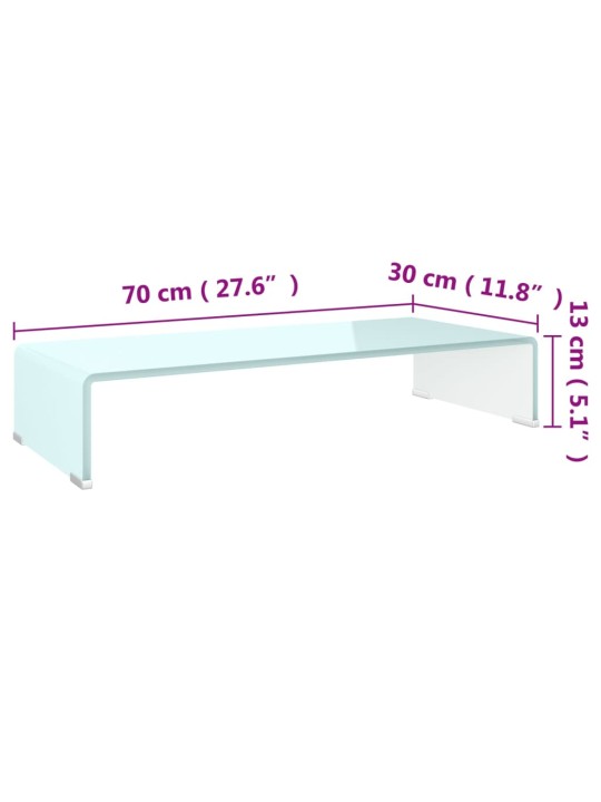 TV-taso/Näyttöteline vihreä lasi 70x30x13 cm