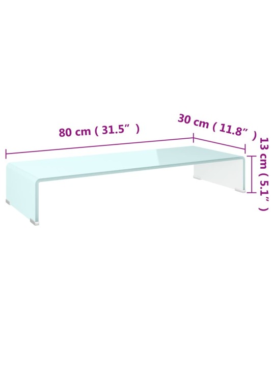 TV-taso/Näyttöteline vihreä lasi 80x30x13 cm