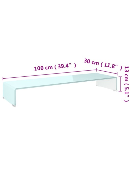 TV-taso/Näyttöteline vihreä lasi 100x30x13 cm