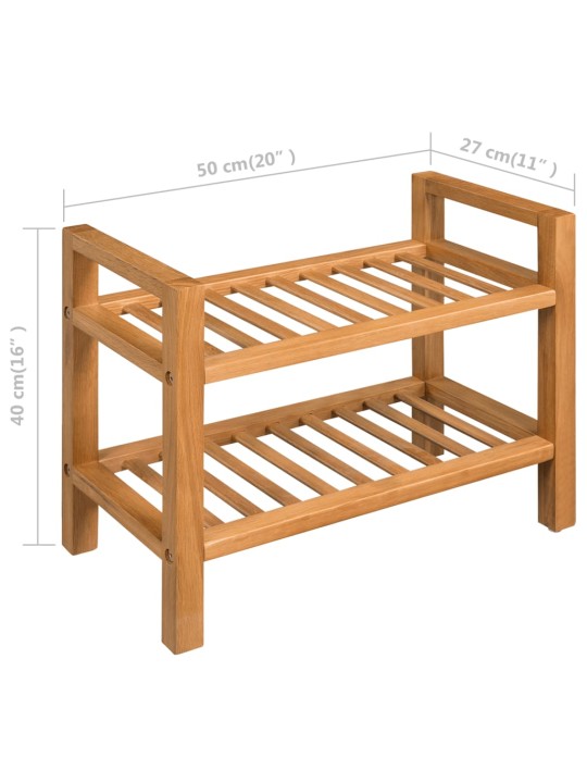 Kenkäteline 2:lla hyllyllä 50x27x40 cm täystammi