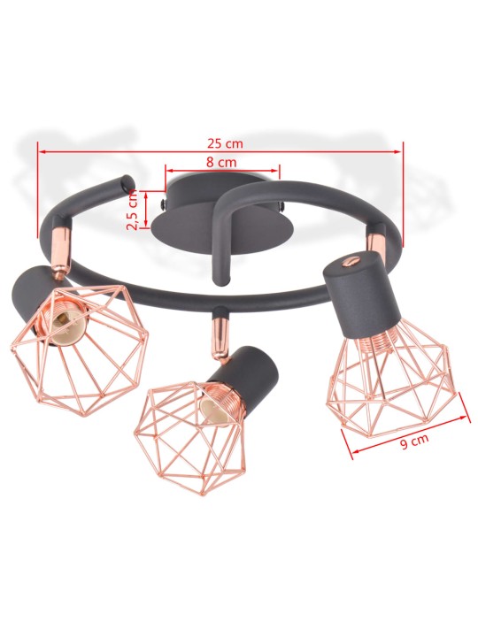 Kattovalaisin 3:lla LED-hehkulampulla 12 W