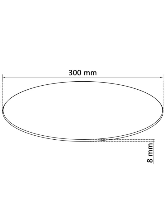 Pöytälevy Karkaistu Lasi Pyöreä 300 mm