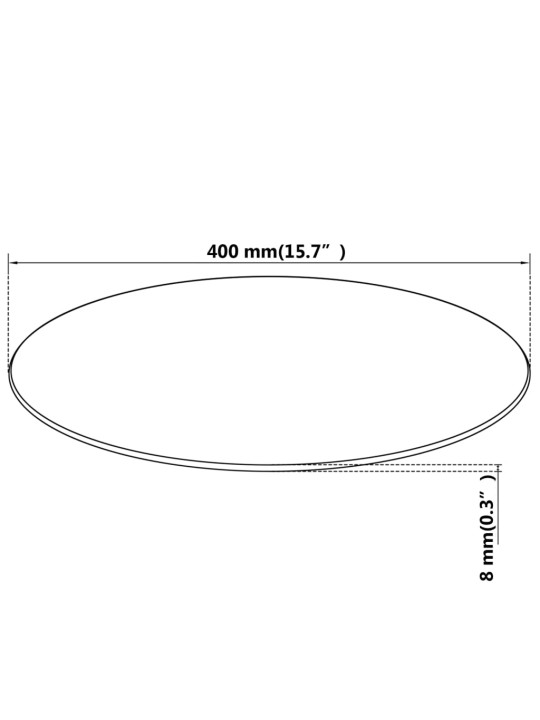 Pöytälevy Karkaistu Lasi Pyöreä 400 mm