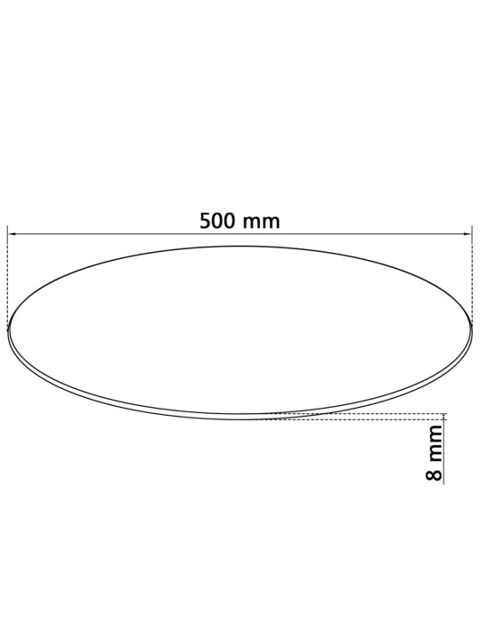 Pöytälevy Karkaistu Lasi Pyöreä 500 mm