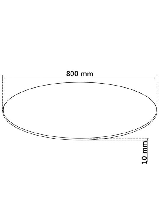 Pöytälevy Karkaistu Lasi Pyöreä 800 mm