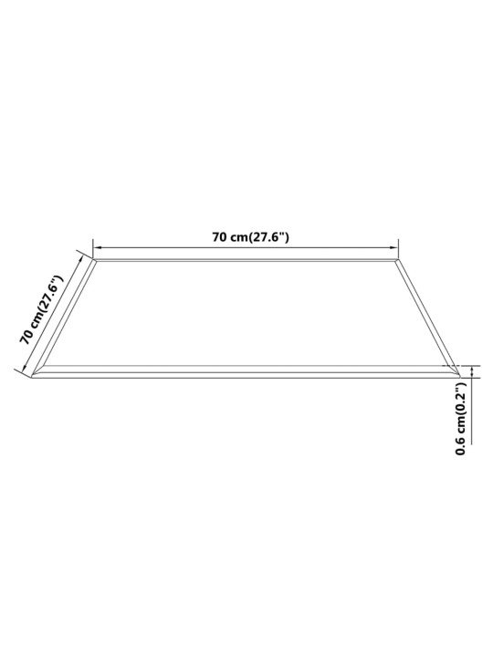 Pöytälevy Karkaistu Lasi neliö 700x700 mm