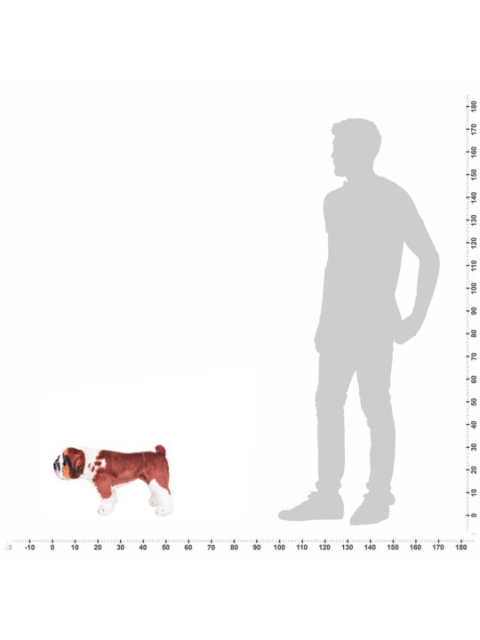 Seisova pehmolelu bulldoggi valkoinen ja musta ja XXL