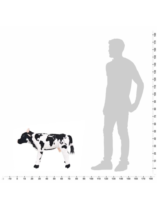 Seisova pehmolelu lehmä plyysi musta ja valkoinen XXL