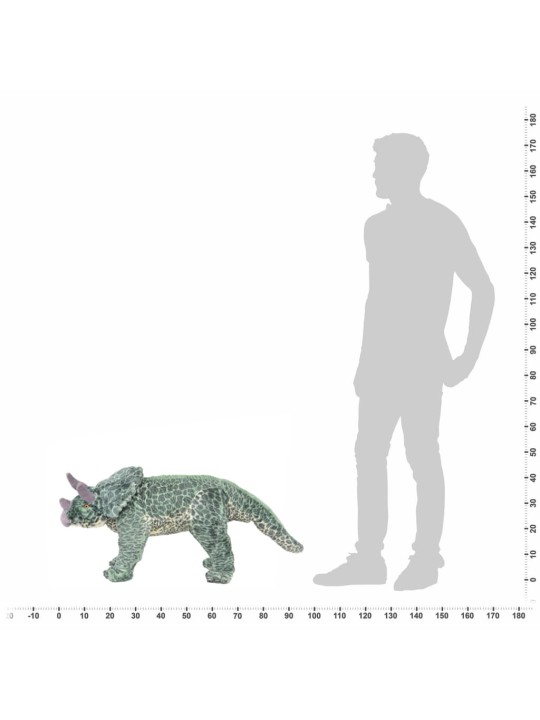 Seisova pehmolelu dinosaurus Triceratops vihreä XXL