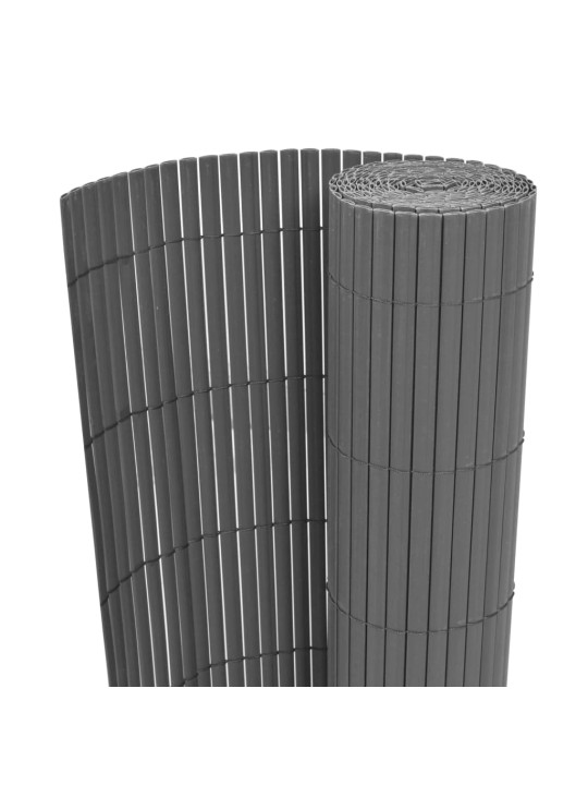 Kaksipuolinen puutarha-aita pvc 150x500 cm harmaa