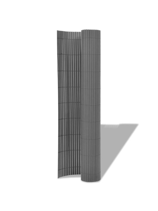 Kaksipuolinen puutarha-aita pvc 150x500 cm harmaa