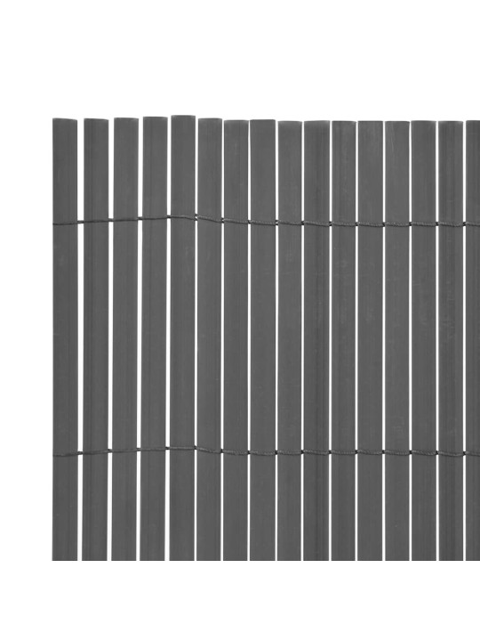 Kaksipuolinen puutarha-aita pvc 150x500 cm harmaa