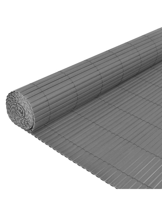 Kaksipuolinen puutarha-aita pvc 150x500 cm harmaa