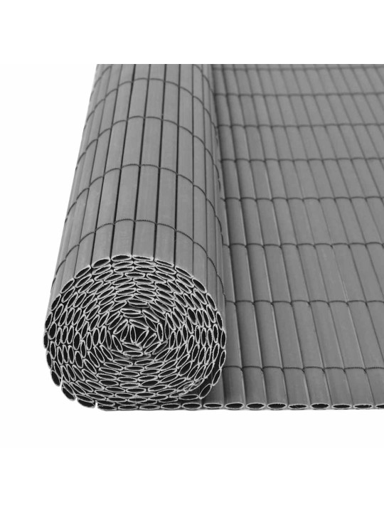 Kaksipuolinen puutarha-aita pvc 150x500 cm harmaa