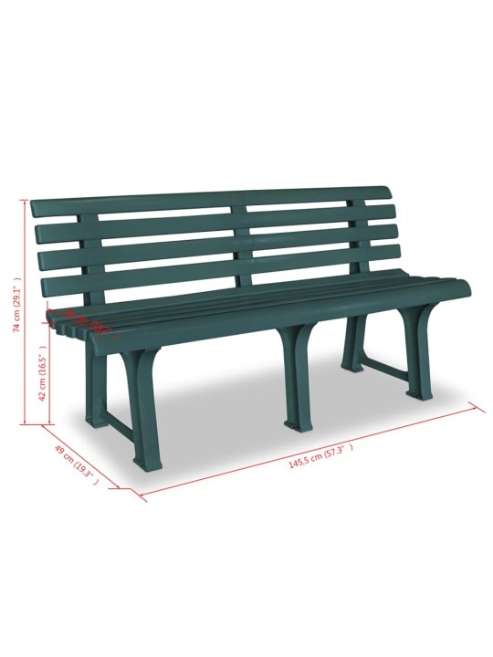 Puutarhapenkki 145,5 cm muovi vihreä