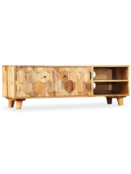 Tv-taso kiinteä mangopuu 118x35x40 cm