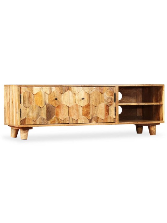 Tv-taso kiinteä mangopuu 118x35x40 cm