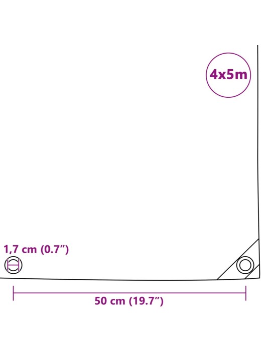 Pressu 650 g/m² 4x5 m harmaa