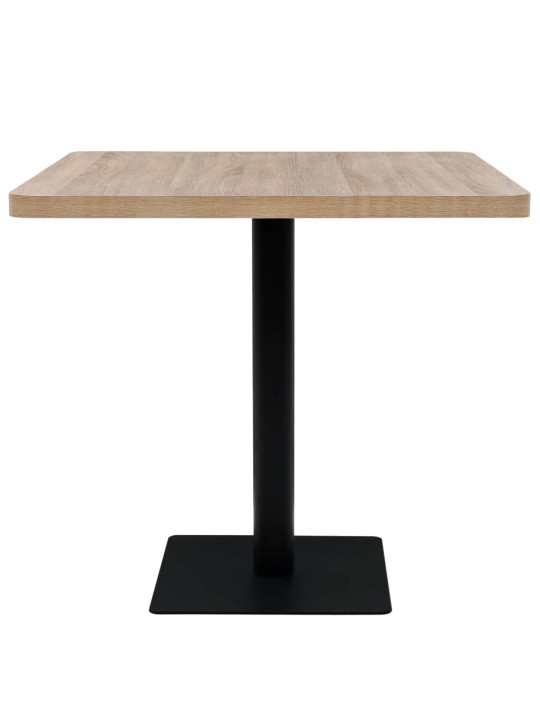 Bistropöytä MDF ja teräs neliö 80x80x75 cm tammenvärinen