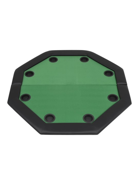 Taitettava pokeripöytä 8 pelaajalle kahdeksankulmainen vihreä