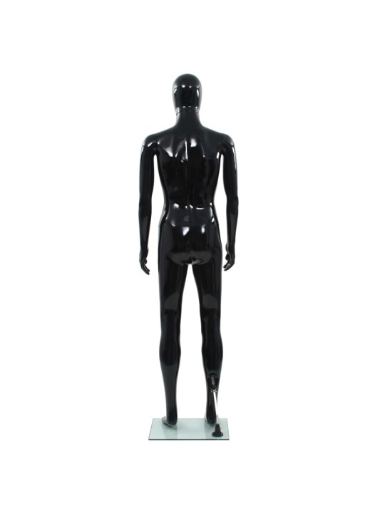 Aidon kokoinen miesmallinukke lasijalustalla musta 185 cm