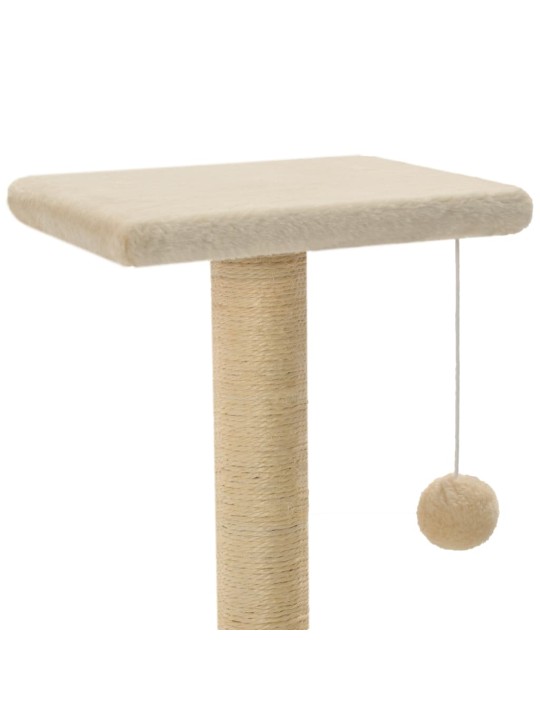 Kissan raapimispuu sisal-pylväillä 65 cm beige