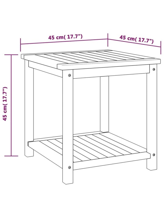 Sivupöytä kiinteä akaasiapuu 45x45x45 cm