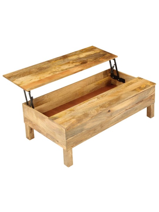 Sohvapöytä kiinteä mangopuu 110x55x35 cm