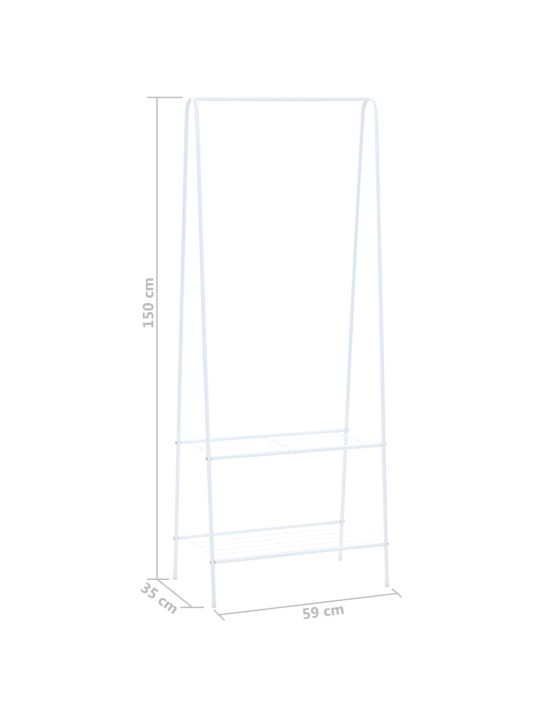 Vaateteline 59x35x150 cm valkoinen